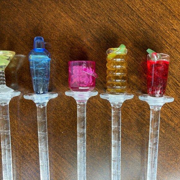 Happy Hour Swizzle Sticks, Miniature Cocktail tops fun party barware, Bartending - Picture 5 of 9
